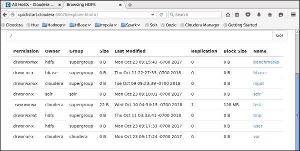 checking hdfs