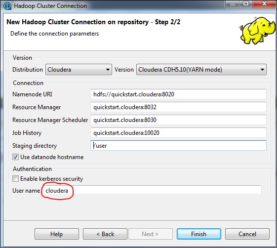 connection parameters