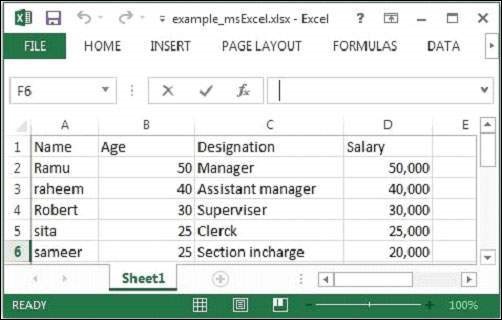 passing excel