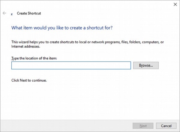 create shortcut