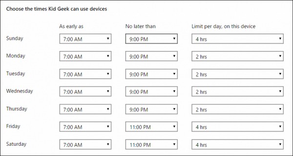 establishing schedule