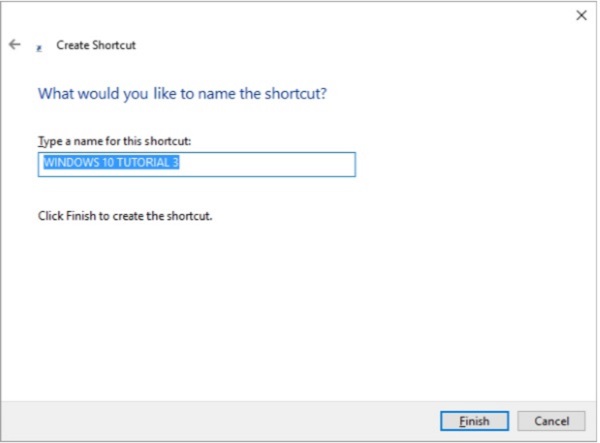 shortcut created