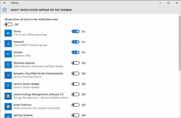 system tray icon