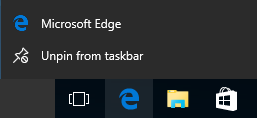 unpin taskbar