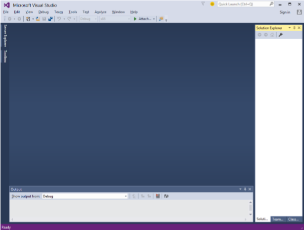 window of visual studio