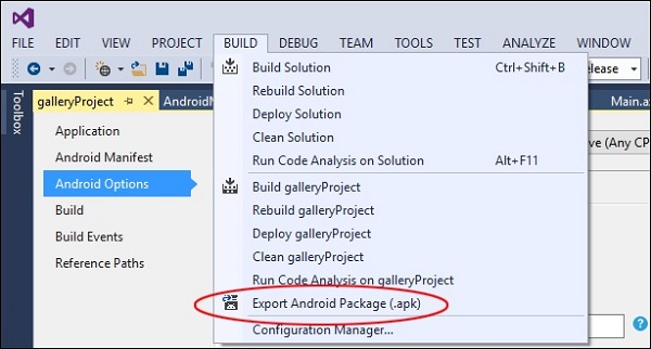 export andriod package