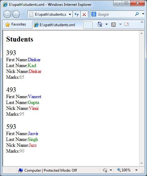 xpath students wildcard